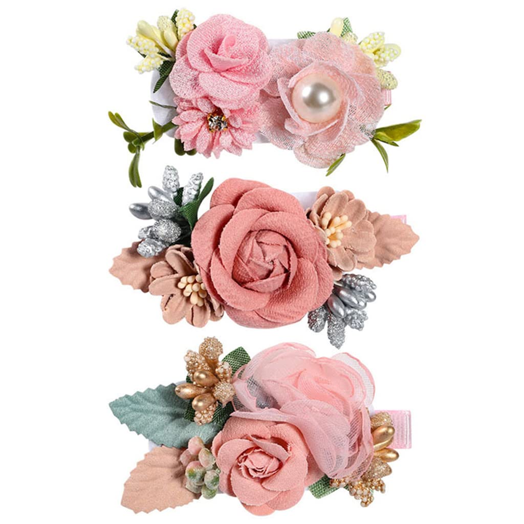 GUSTAVE Pink 3 Pcs Floral Flower Hair Clips and Bow Hair Accessories for Girls,Baby,Toddlers,Teens Gifts GUSTAVE Pink 3 Pcs Floral Flower Hair Clips and Bow Hair Accessories for Girls,Baby,Toddlers,Teens Gifts